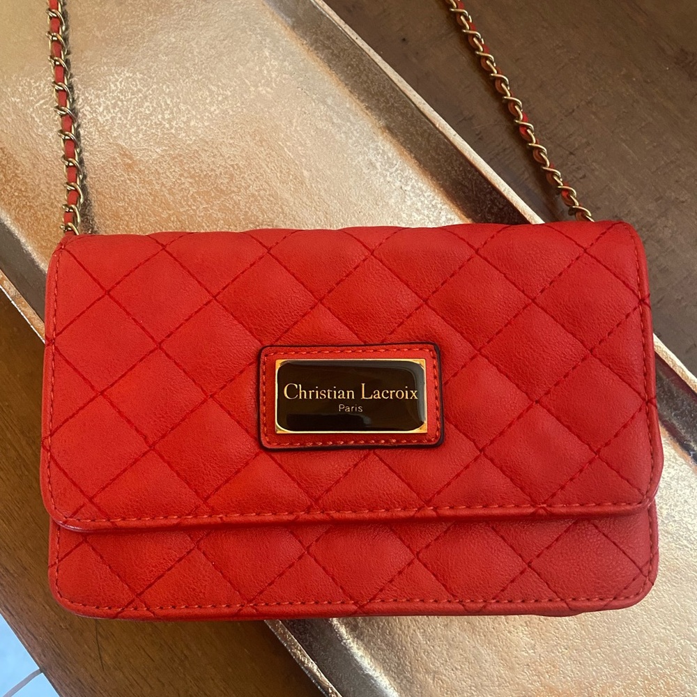 Christian Lacroix Paris Orange Quilted Bag